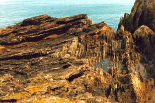 A picture of Siccar Point, where James Hutton had his ephiphany regarding geology.